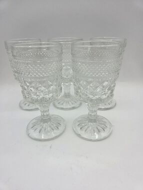 Vintage Anchor Hocking Wexford Claret Wine Glasses